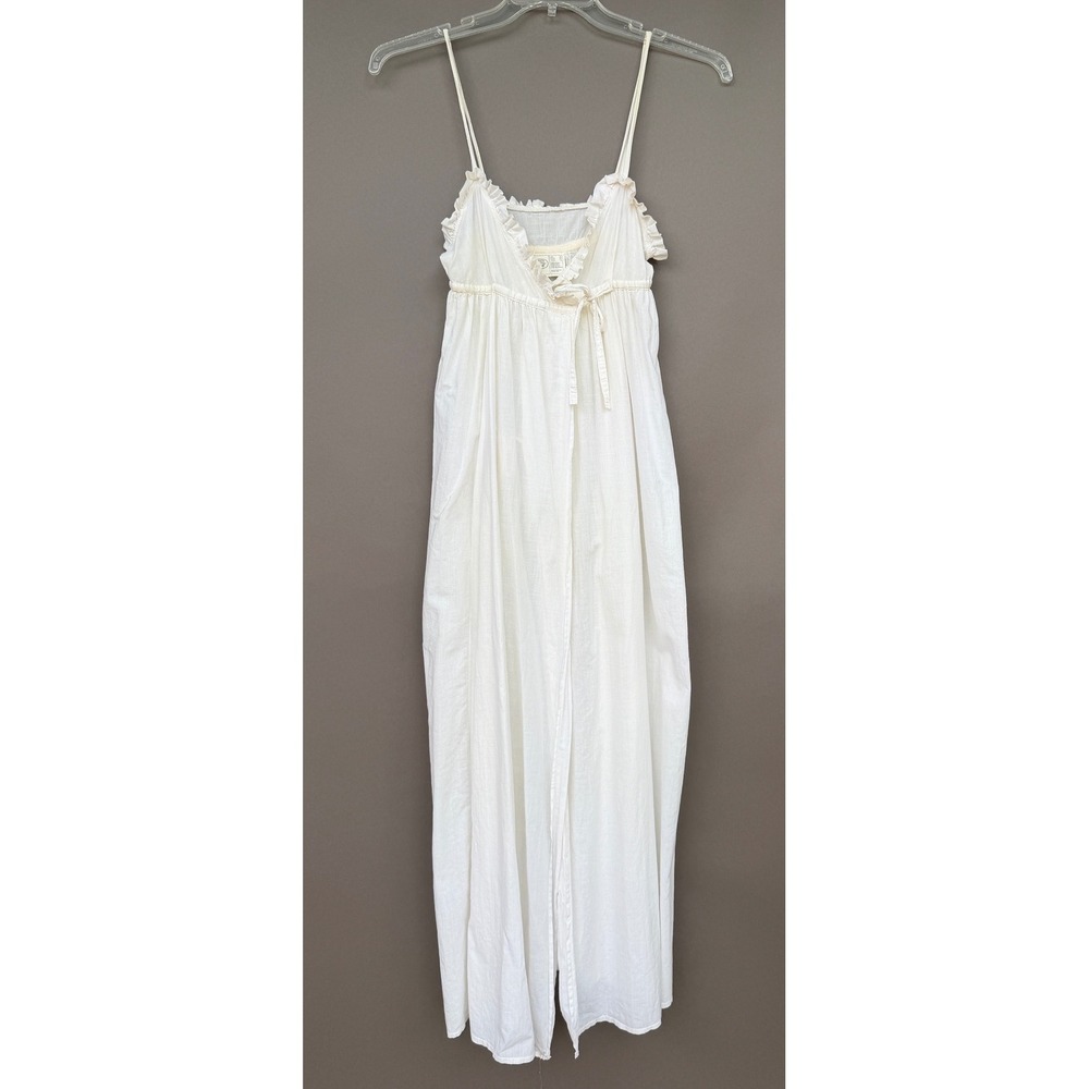 Laura Ashley Vintage White Cotton Ruffle Maxi Dress 8 Cottagecore Prairie Nighty